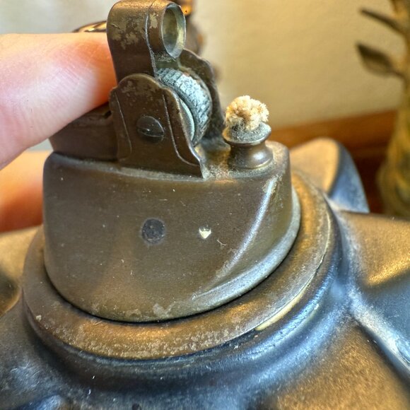 Tall Vintage Cigar Lighter Matt black & Brass Queen Chess Piece - Picture 10 of 16